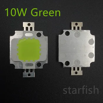 

Free shipping 10pcs 10W LED chip Integrated High power 10w lamp Beads green Led chip 9V-11V 515-525lm