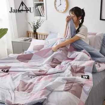 

JaneYU Summer Washed Cotton Summer Cool Quilt, Single Air Conditioner Machine Washed Summer Thin Quilt