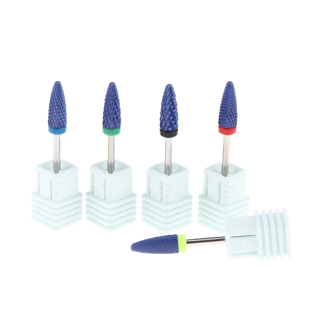 High Quality Ceramic Nail Drill Bit Set for Natural & Artificial Nails, Length: 1.85 inches (Pack of 5)