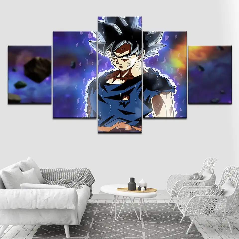 ドラゴンボール超超本能悟空 5 ピース Hd 壁紙アートキャンバスプリント現代ポスターモジュラー絵画ホーム Aliexpress