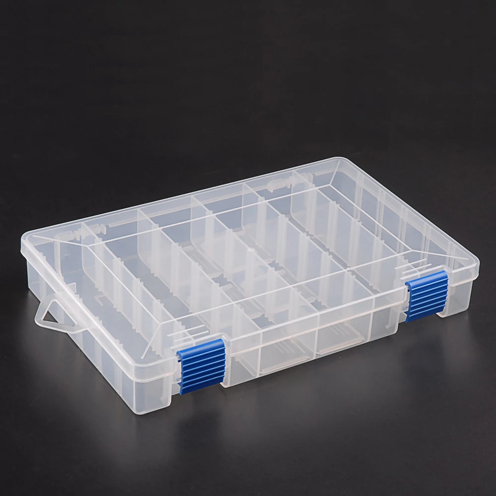 Smart 27.5*18*4.5cm Fishing Tackle Box Adjustable 6 Compartment Transparent Plastic Fishing Lure Box Carp Fishing Accessories