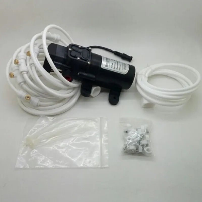 White Color misting system kit Low Pressure Watering & Irrigation Garden Spray System & 12V Small Misting Pump White Color misting system kit Low Pressure Watering & Irrigation Garden Spray System & 12V Small Misting Pump
