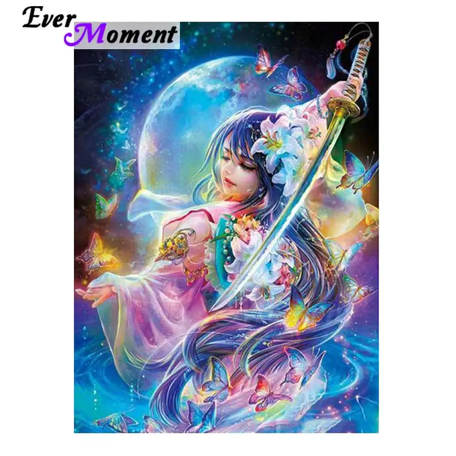 

Ever Moment Diamond Painting Girl Japanese Style Mosaic Full Square Picture Of Rhinestone Diamond Embroidery Handmade 3F226