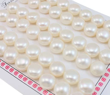 

Half Drilled Cultured Freshwater Pearl Beads,Statement Jewelry, Dome, natural, white, 10mm, 27Pairs/Lot, Sold By Lot