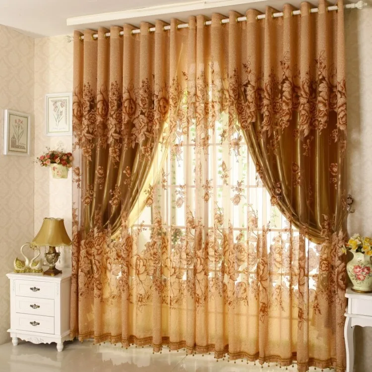 Ready Curtains With Beads Jacquard For Livingroom Bedroom Ready Curtains With Beads Jacquard For Livingroom Bedroom Blackout Widnow Cortinas Curtain Hooks Multiply Size In From Home Garden On