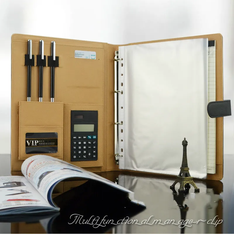 

A4 Padfolio Clipboard Multi-function File Folder for Documents 3 Holes Spiral Document Bag School Office Supplies Portfolio