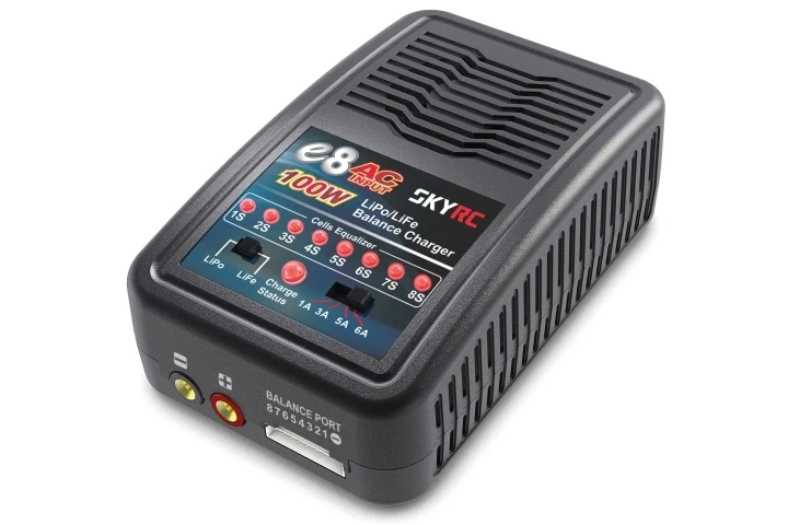 

SKYRC E8 AC 2-8S LiPo/LiFe Balance Charger AC Input AC100-240V for RC