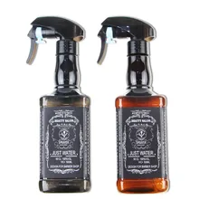 Новинка 500 мл Ретро фляга для виски пластмассовая Лейка специальный полив банка для парикмахерской черный коричневый пластик портативный полезный