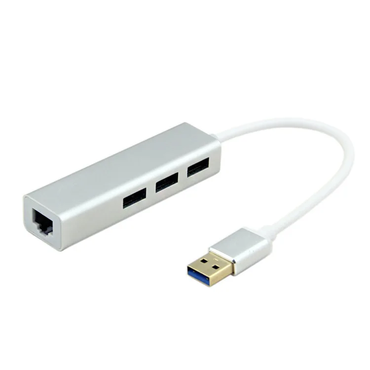 USB 3.0 Silver Doer USB 3,0 Тип-C Gigabit Ethernet адаптер с 3 Порты и разъёмы концентратор к RJ45 локальной сети Порты и разъёмы карты для Windows XP/7/8/Mac OS адаптер - Цвет: USB 3.0 Silver