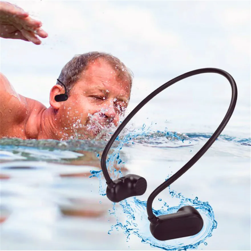 

Bone Conduction Music Ipx8 Waterproof Hifi 8g mp3 Fitness Headphones Watertight Earphone Speaker Hearing Aid Diving Headset