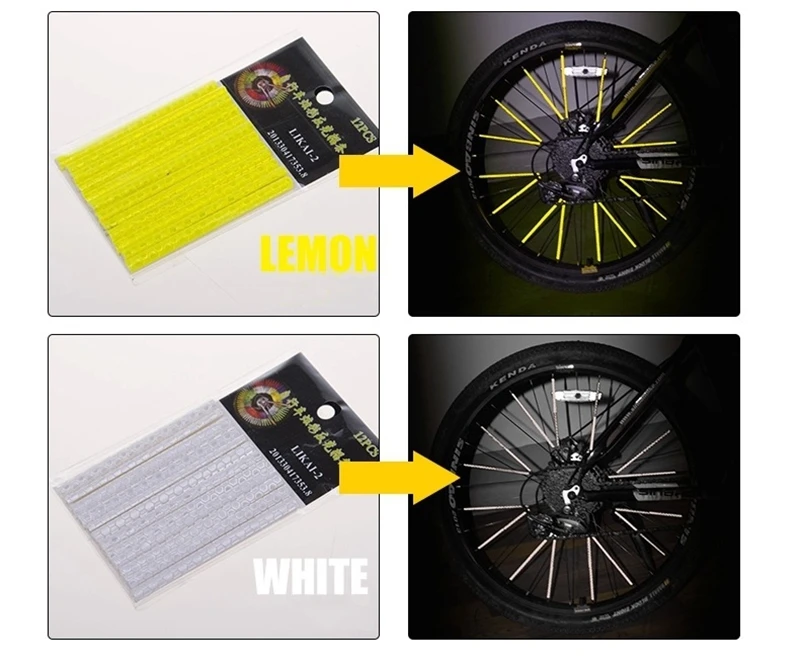Clearance 12pcs Bicycle Mountain Bike Riding Wheel Rim Spoke Mount Clip Tube Warning Light Strip 75mm Reflective Spoke Light Outdoor Bike 11