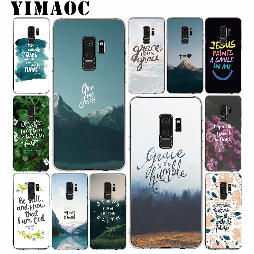 YIMAOC Bible verse Jesus Soft Silicone Case for Samsung Galaxy A5 A6 Plus A7 A8 A9 2018 J3 J5 J6 J7 2016 2017 EU Version |