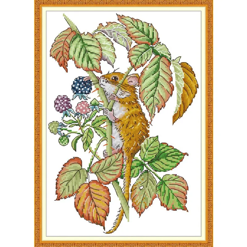 Cross Stitch Kit Embroidery Needlework Sets Chinese Cross Stitch Animal Mouselet Cross Stitch Printed Cross Stitch Home Decor