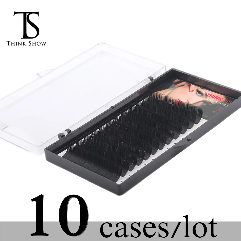 

Thinkshow Individual Eyelash Extension Handmade Synthetic Mink Eyelashes Extension Supplies 10Pcs/Lot Eye Lashes Makeup Tool