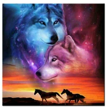 Полный 5D Diy Алмазная Картина лошадь, волк 3D Алмазная живопись круглые/квадратные Стразы Алмазная вышивка мозаика животные