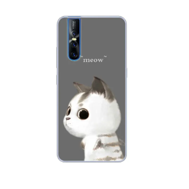 Phone Case For Vivo V15 Pro Case Silicone Soft TPU Cute Cat Printed Back Cover For Vivo V15 Pro V15Pro V 15 Pro Case Capa Fundas
