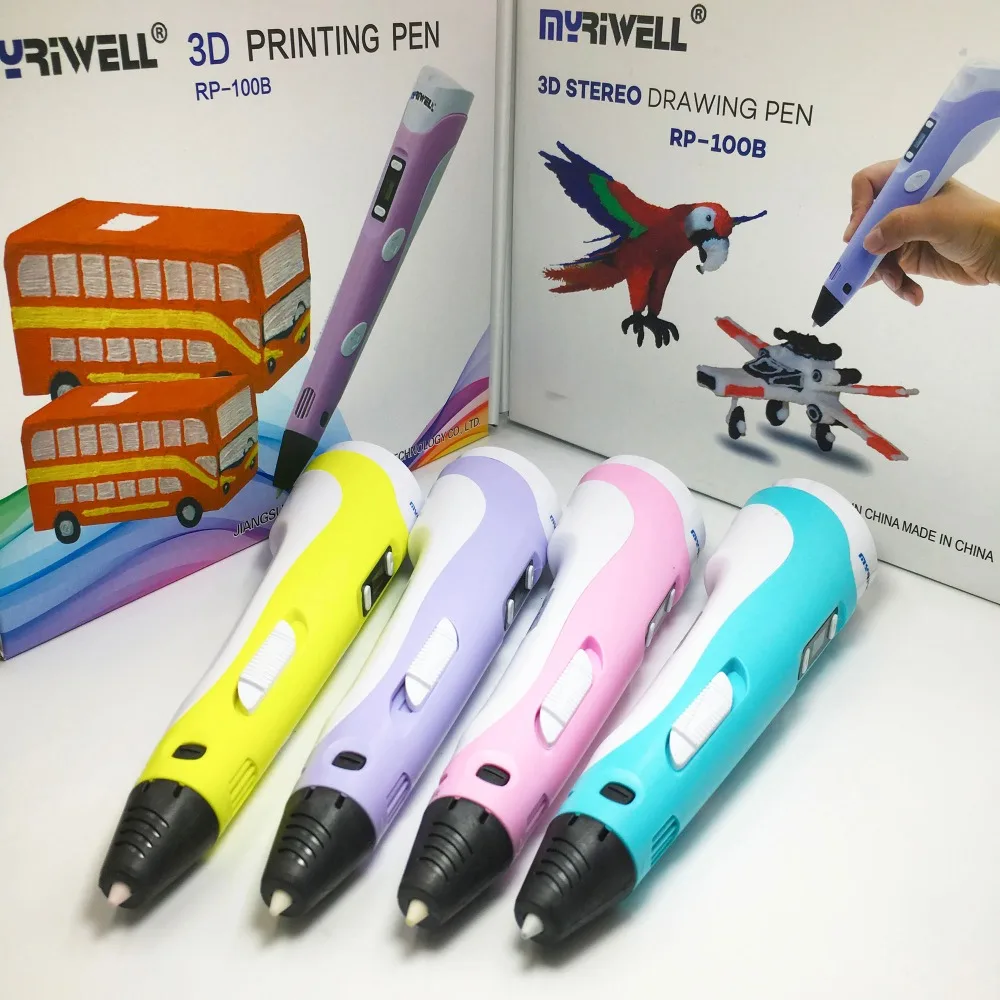 3D ручка myriwell 2nd поколения RP-100B ЖК-дисплей экран 100 м/200 м 1,75 мм PLA-волокно Дети diy 3d печать ручка подарок на Новый год