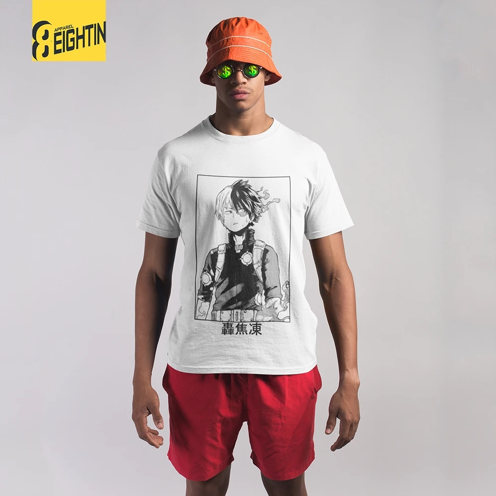 Meilleur Todoroki Shoto mon héros académique T Shirts en coton purifié coupe classique T Shirts hommes grande taille T Shirts manches courtes dessin animé populaire
