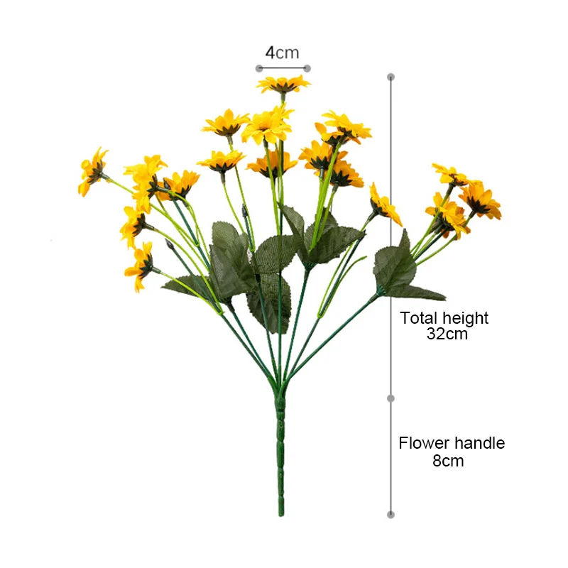 1 букет искусственных подсолнухов, шелковые цветы, Подсолнухи на ощупь, искусственные цветы для дома, вечерние, свадебные украшения, реквизит, садовый цветочный - Цвет: A2