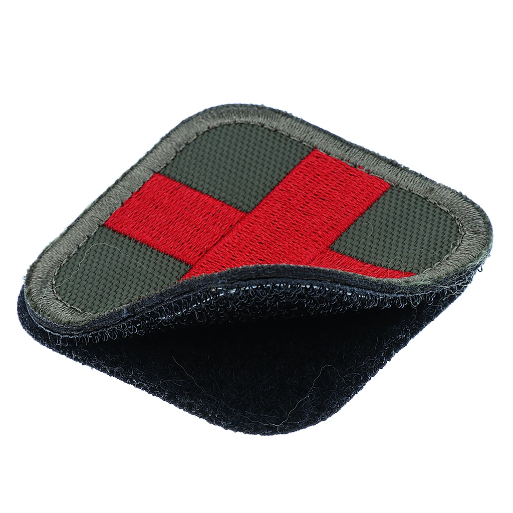 2 x 2 inch Hook & Loop Embroidered Red Cross Medic Patch for Bag Backpack First Aid Kit Pouch