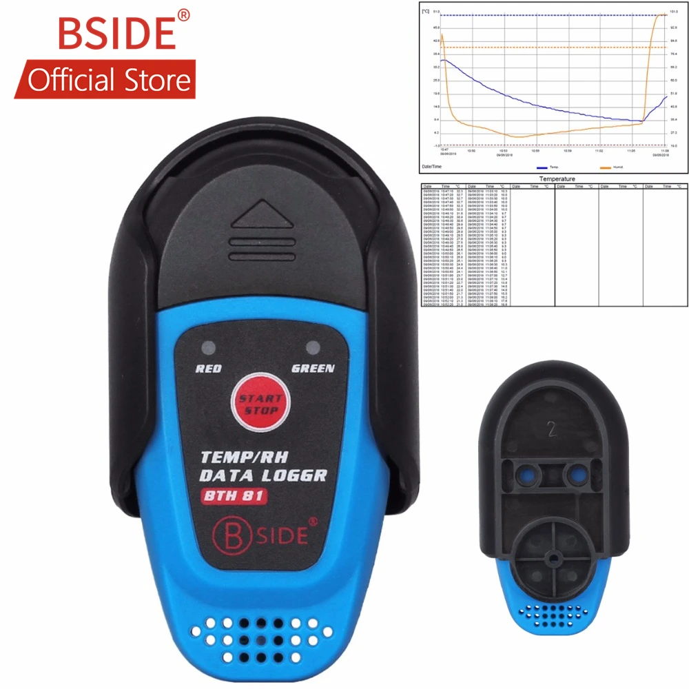 

BSIDE BTH81 Relative Humidity Temperature Recorder TEMP/RH Data Logger Thermometer Hygrometer Moisture Meter with USB