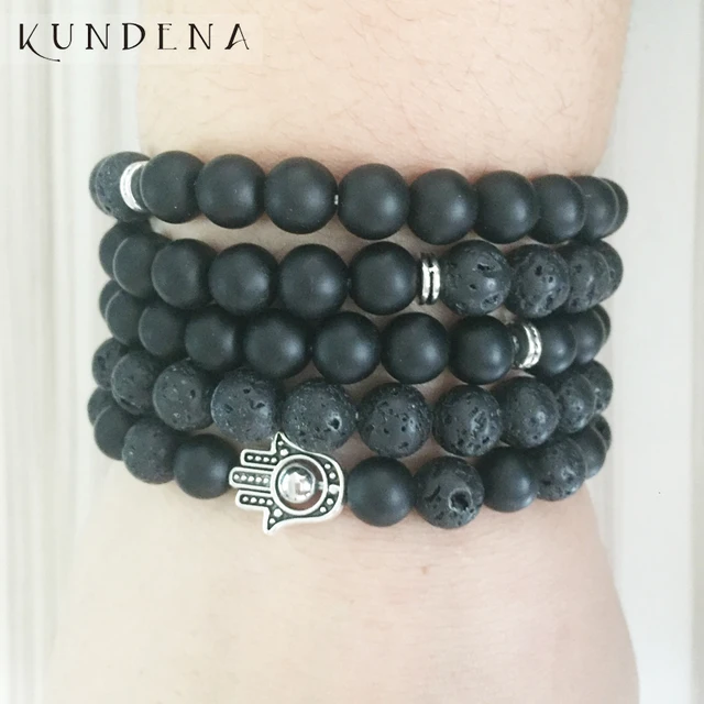 Black Mens Wrap Buddha Bracelet Matte Onyx 108 Bead Mala Black Mens Wrap Buddha Bracelet Matte Onyx 108 Bead Mala Bracelets A Lava Prayer