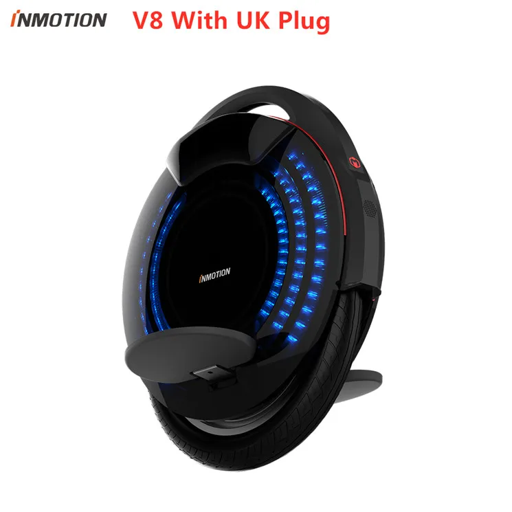 Электрический самокат INMOTION V8 Monowheel, 30 км/ч, 45 км, для одноколесного велосипеда, скейтборд с декоративными лампами - Цвет: UK Plug-V8