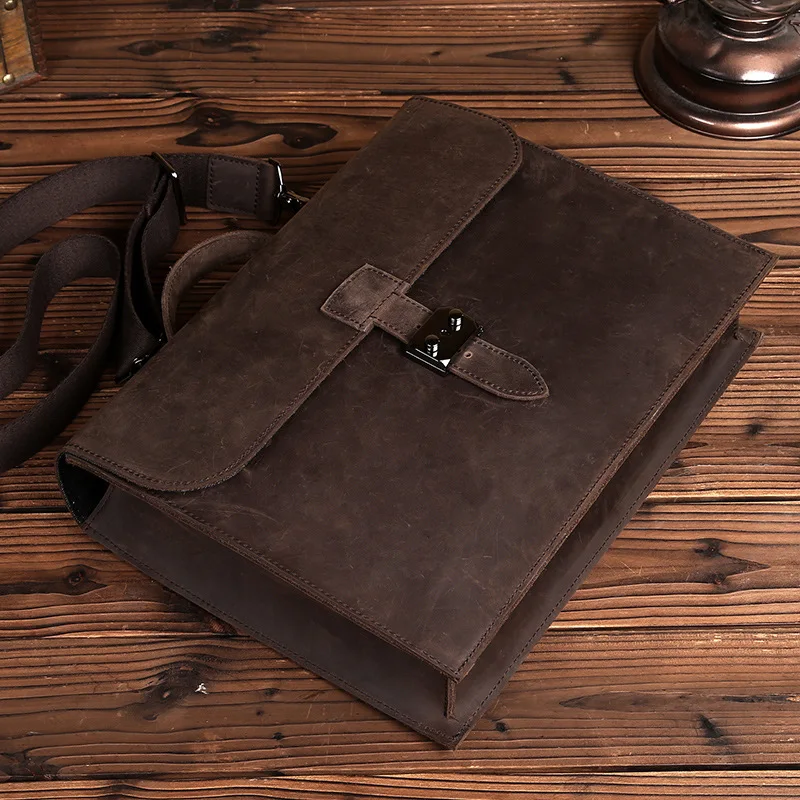 خمر الرجعية جلد طبيعي مجنون الحصان جلد البقر حقيبة Crossbody الكتف الرافعة حقيبة يد محفظة رسول حقيبة LS0209