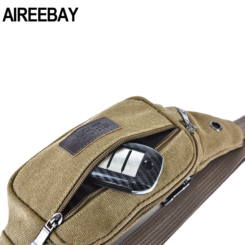 Поясная Сумка AIREEBAY для женщин и мужчин холщовая поясная сумка унисекс на молнии