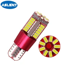 Buy Aslent T10 W5W 194 White ice blue red yellow Canbus Error Free Car Bulb LED Light Interior Read Auto lamps 3014 SMD 57 Chips 12V Free Shipping