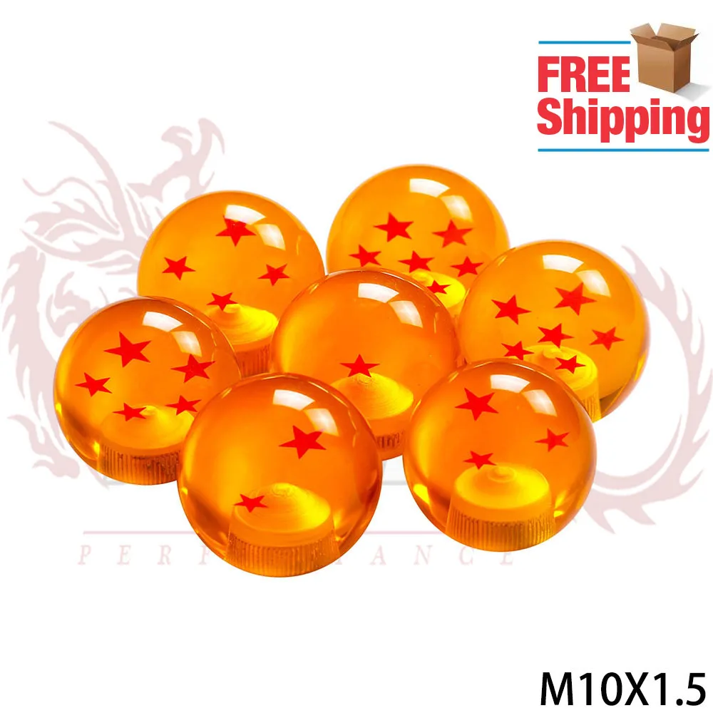 

Free shipping New arrived Dragon ball Z rare gear shift knob 54mm Diameter 1-7 star Acrylic M10x1.5 for universal car
