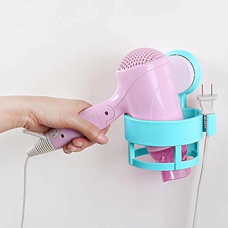 Wall Mount Suction Cup Shelf Organizer Hairdryer Support Holder Hair Dryer Shower Sucker Rack 2019 New | Дом и сад