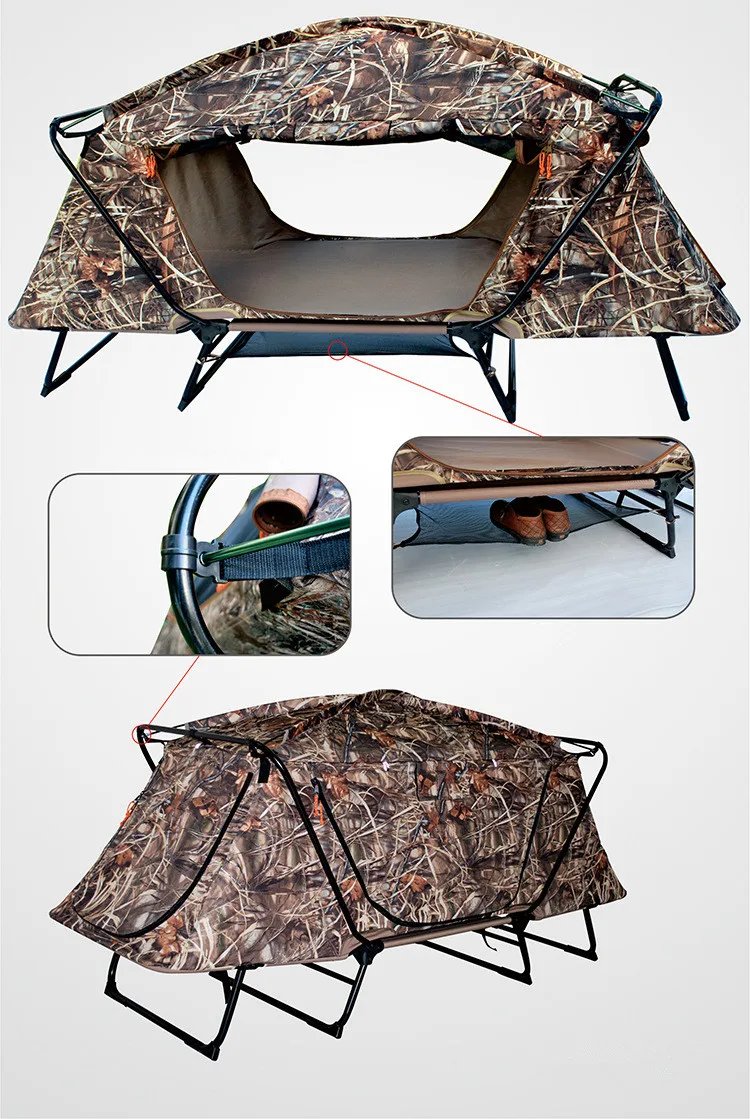 Professional outdoor Camouflage tents Leave the ground hunting fishing camping tent Multi-functional double folding deck chairs02