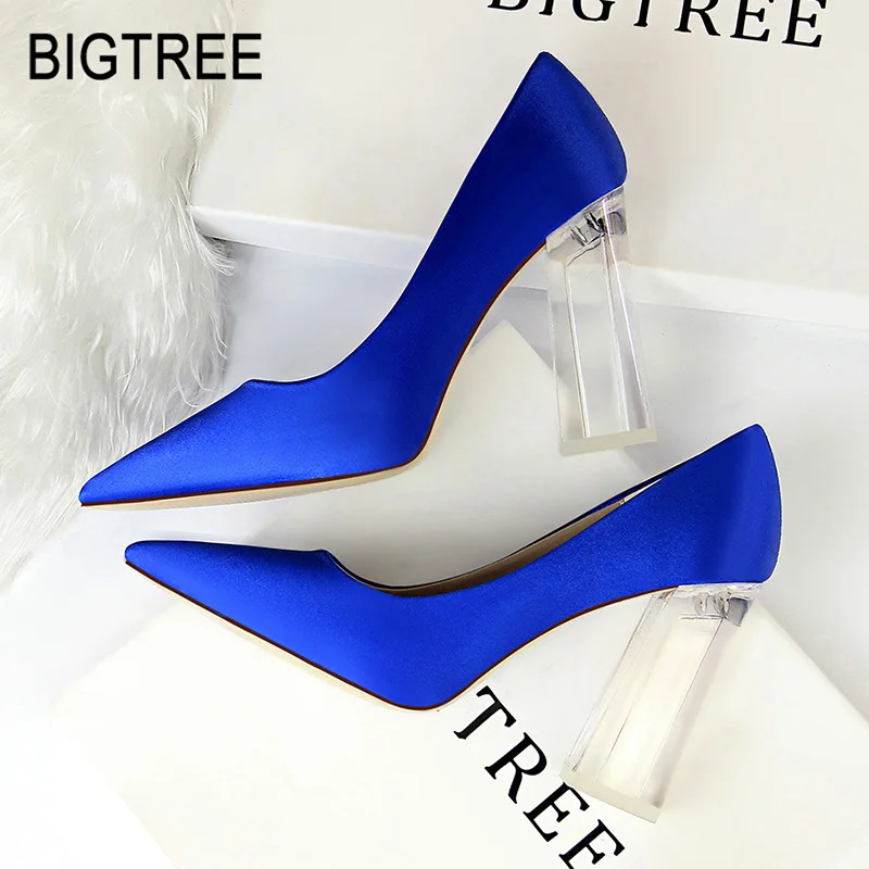 BIGTREE/новые женские туфли на высоком каблуке сексуальные лодочки модная женская