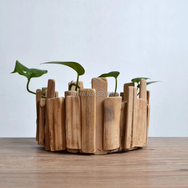 Large size wooden Planter hand made house decoration Bonsai decorative