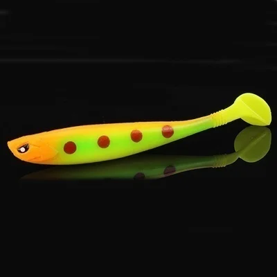 5 шт., мягкая 3D приманка для рыбалки, 10 г/12 см, Shad, пластиковая приманка для ловли окуня, щука, гольян, приманка для ловли на крючок - Цвет: Цвет: желтый