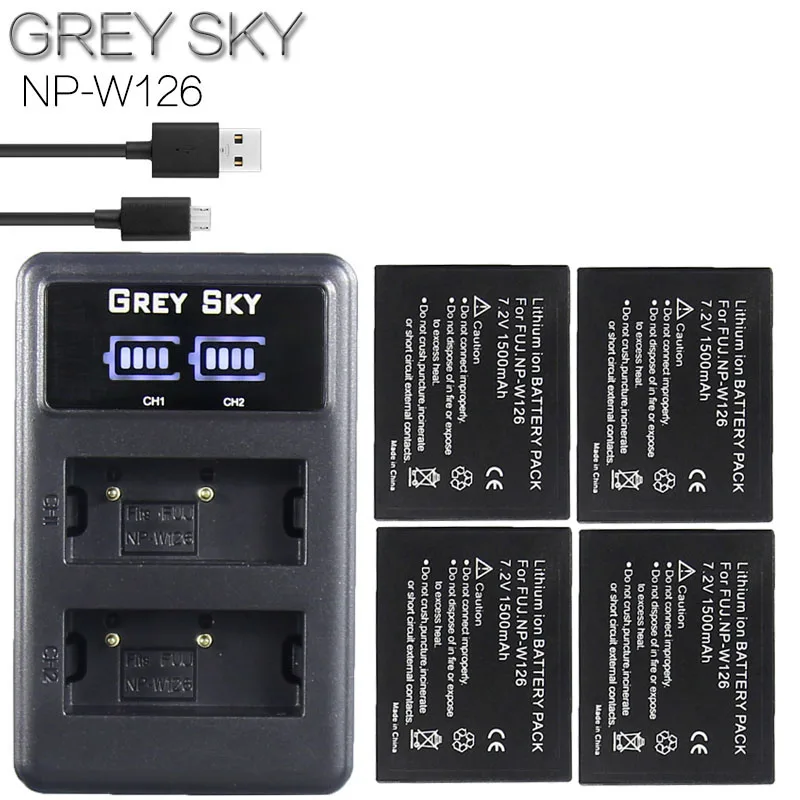 

1500mAh NP-W126 NP W126 NPW126 Batteries&LCD Dual Charger for Fujifilm Fuji X-Pro1 XPro1 X-T1 XT1, HS30EXR HS33EXR X PRO1