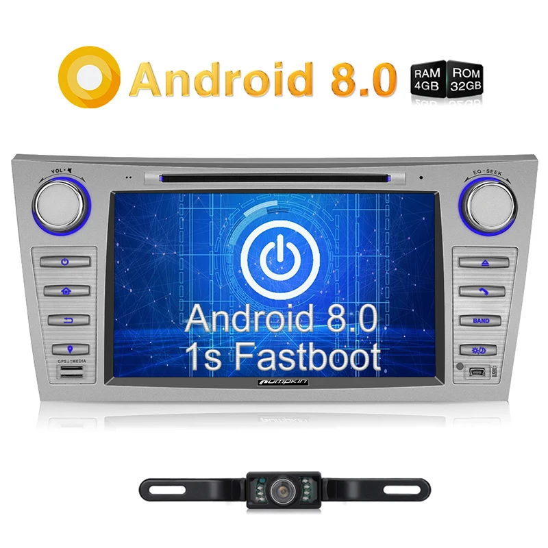 

Pumpkin 2 Din Android 8.0 Car Multimedia DVD Player GPS Navigation Car Stereo 4G FM Rds Radio For Toyota Camry/Aurion 2007-2011