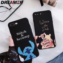 

DREAMER Cartoon Silicone Personality Phone Cases For iphone 6 6s 7 8 Plus Fashion Monogram Lovers TPU Cover For iphone X XS Case