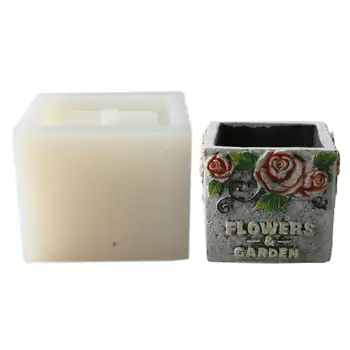 

Rose European-Style Cement Concrete Flower Pot Silicone Mold Decoration Round Square Vintage Industrial Manual DIY Mold