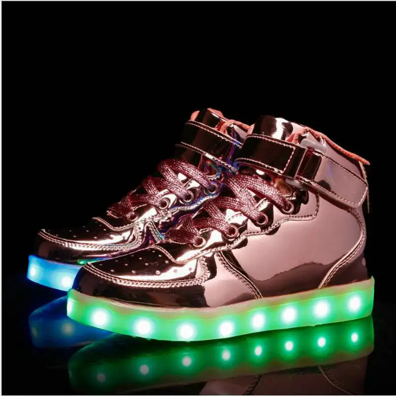 الاطفال Led usb شحن متوهجة رياضية الأطفال هوك حلقة الأزياء مضيئة الأحذية للفتيات الفتيان الرجال النساء تزلج الأحذية الاتحاد الأوروبي 25-37