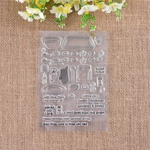 

DiyArts New 2018 Kitchenware Clear Stamps Scrapbooking Album Card Making Embossing Craft Silicone Transparent Rubber Stamp Clear