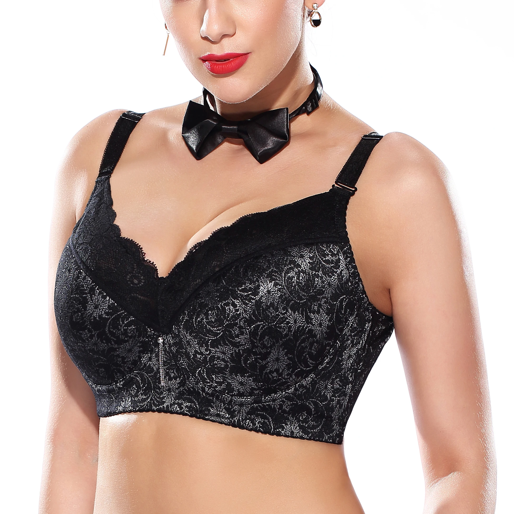 

Women's Full Coverage Lace Underwire Lightly Lined Cotton Bra Plus Size 34 36 38 40 43 44 46 48 B C D E F H I J K