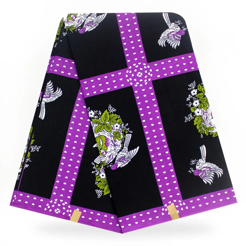 Нигерийский голландский воск настоящий 6 ярдов Фиолетовый Анкара ткань батик дизайн Африканский Воск Принты Ткань Голландский Настоящий Воск