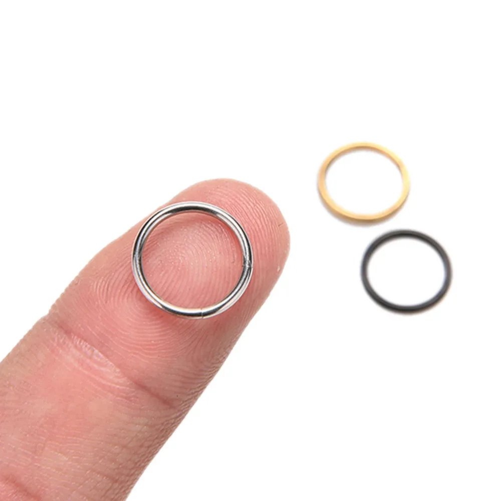 

Dia 10mm Piercing Segment Rings Labret Lip Nose Piercing Jewelry 3 Colors Hoop Ear Tongue Rings For Women