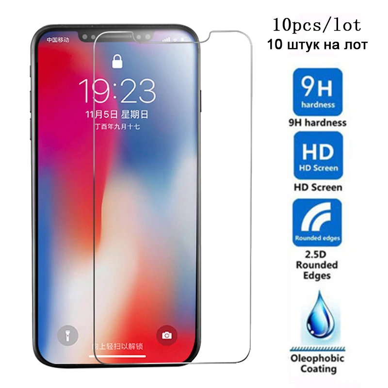 10pcs/lot Tempered Glass For iPhone X 2.5D 0.25mm 9H Premium Tempered