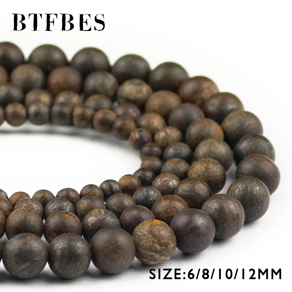 

BTFBES Matte Natural Bronzite Stone Beads 6 8 10 12mm Round Ore Loose Bead For Bracelet Making Jewelry Necklace DIY Accessories