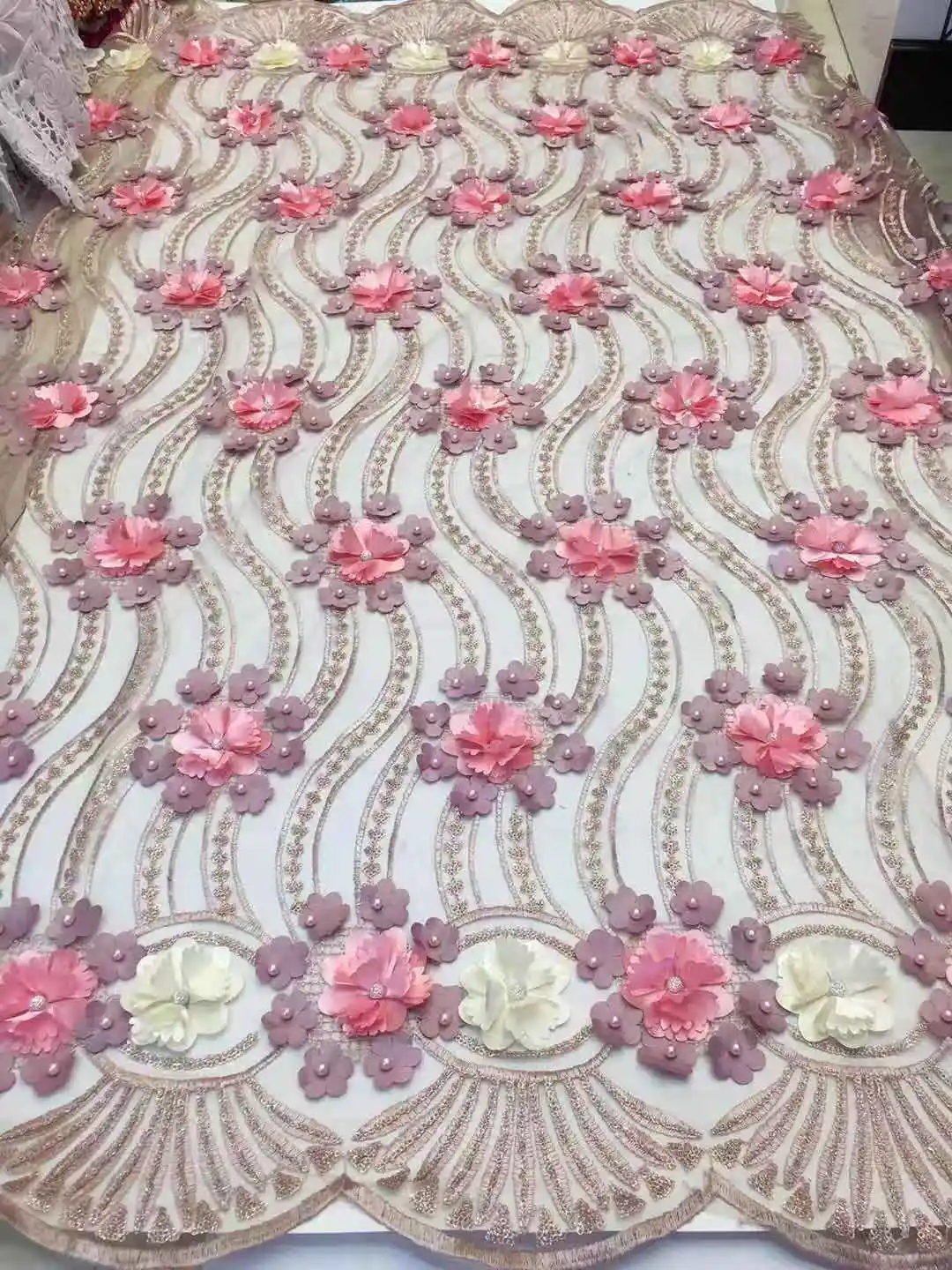 BEAUTIFICAL, серые французские кружевные ткани, бусы, 3d цветы, нигерийские сетчатые кружевные ткани, последние африканские сетчатые кружева с бисером ML44N104