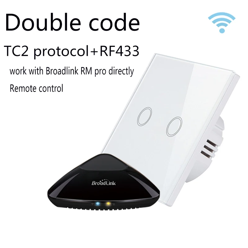 Стандарт ЕС/Великобритании 2 банды 1 способ broadlink TC2 код и RF433 умный настенный