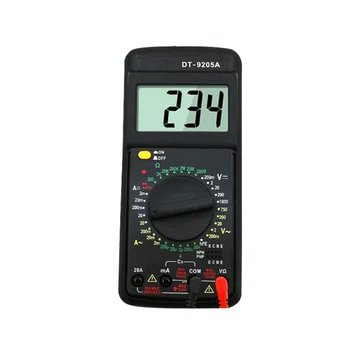 

Digital Multimeter TRMS Counts Volt Meter Manual and Auto Ranging Measures Voltage Tester with Battery Black DT9205A